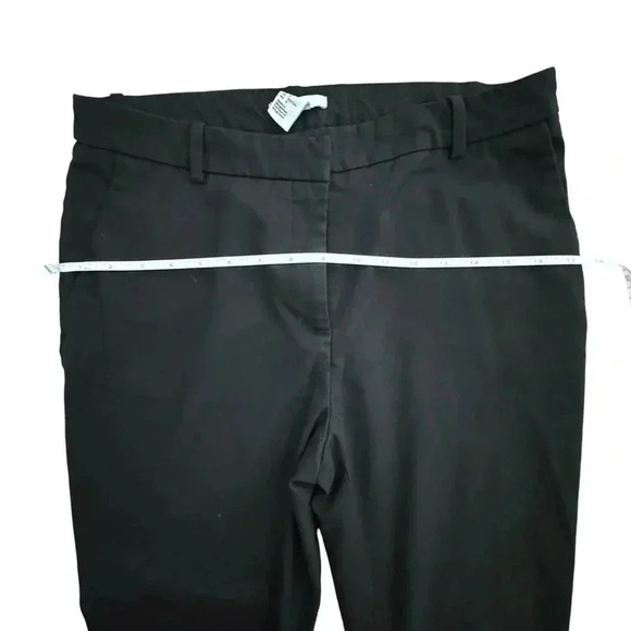 Black Ankle Length Straight Leg Stretch Pants Size 6 Small High Waisted Work - Picture 8 of 15